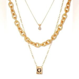 Guess Gold-Tone 3-Pc. Set Crystal & Logo Necklaces